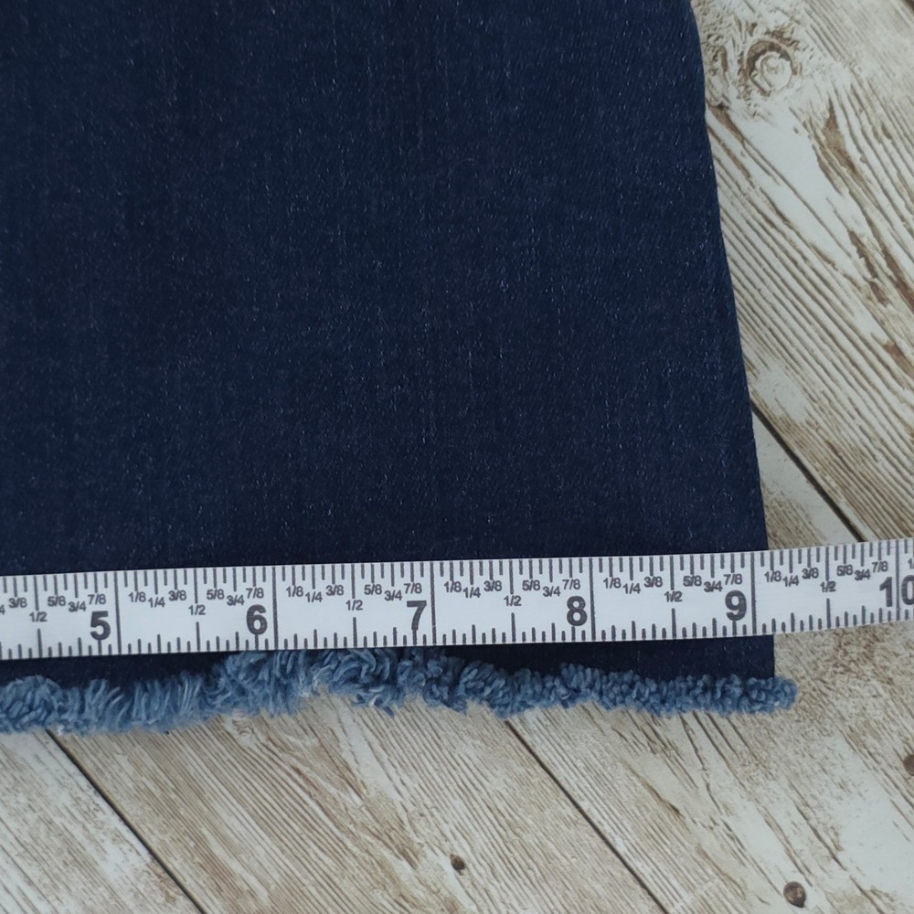 LOFT Slim Flare High Rise Frayed Hem Medium Wash Denim Jeans Womens 27/4 - Picture 6 of 9